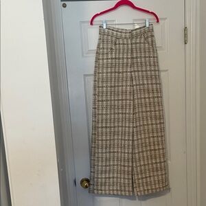 Just Me Plaid Tan High Waisted Pants